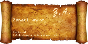 Zanati Andor névjegykártya